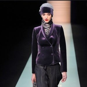 Emporio Armani AW 13 Neoprene Blazer Purple sz 40